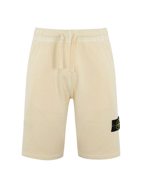 Bermuda shorts in cotone mafile' Ivory STONE ISLAND | 6200009S0060V0193